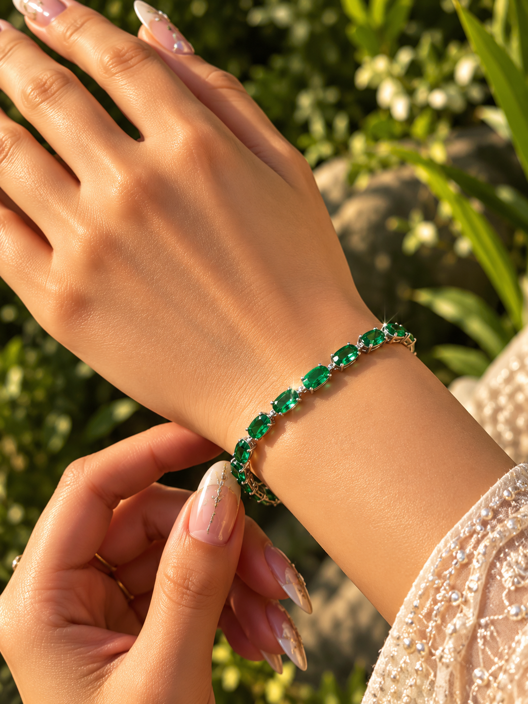 Emeraid tennis bracelet