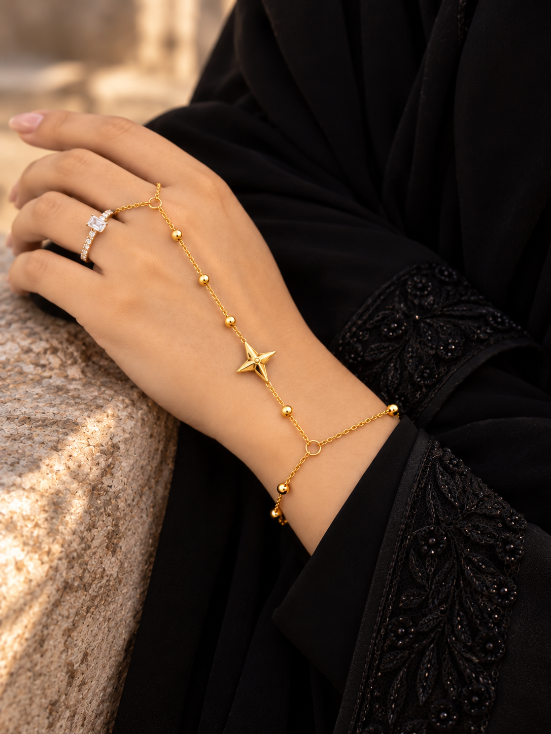 Gold-Tone Star Charm Chain