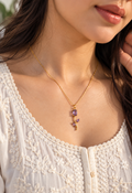 Tulip Purple Pendant Necklace 0004