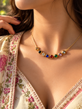 Multicolor Gemstone-Style Necklace 0021