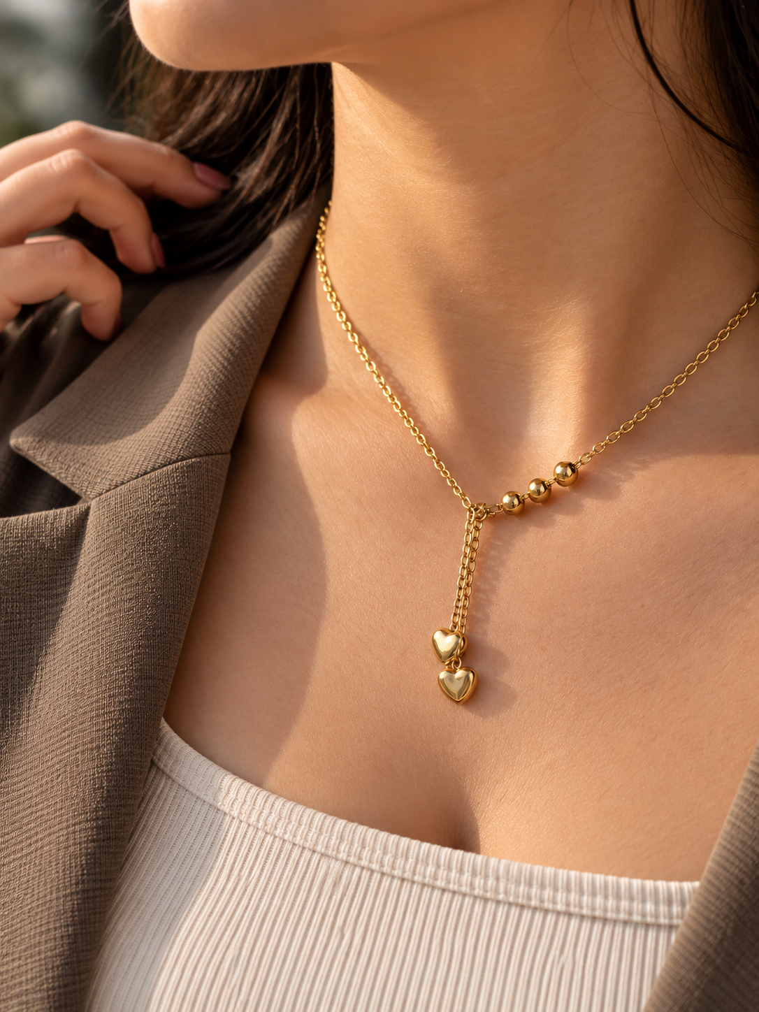 Beaded Drop Pendant Necklace 0017