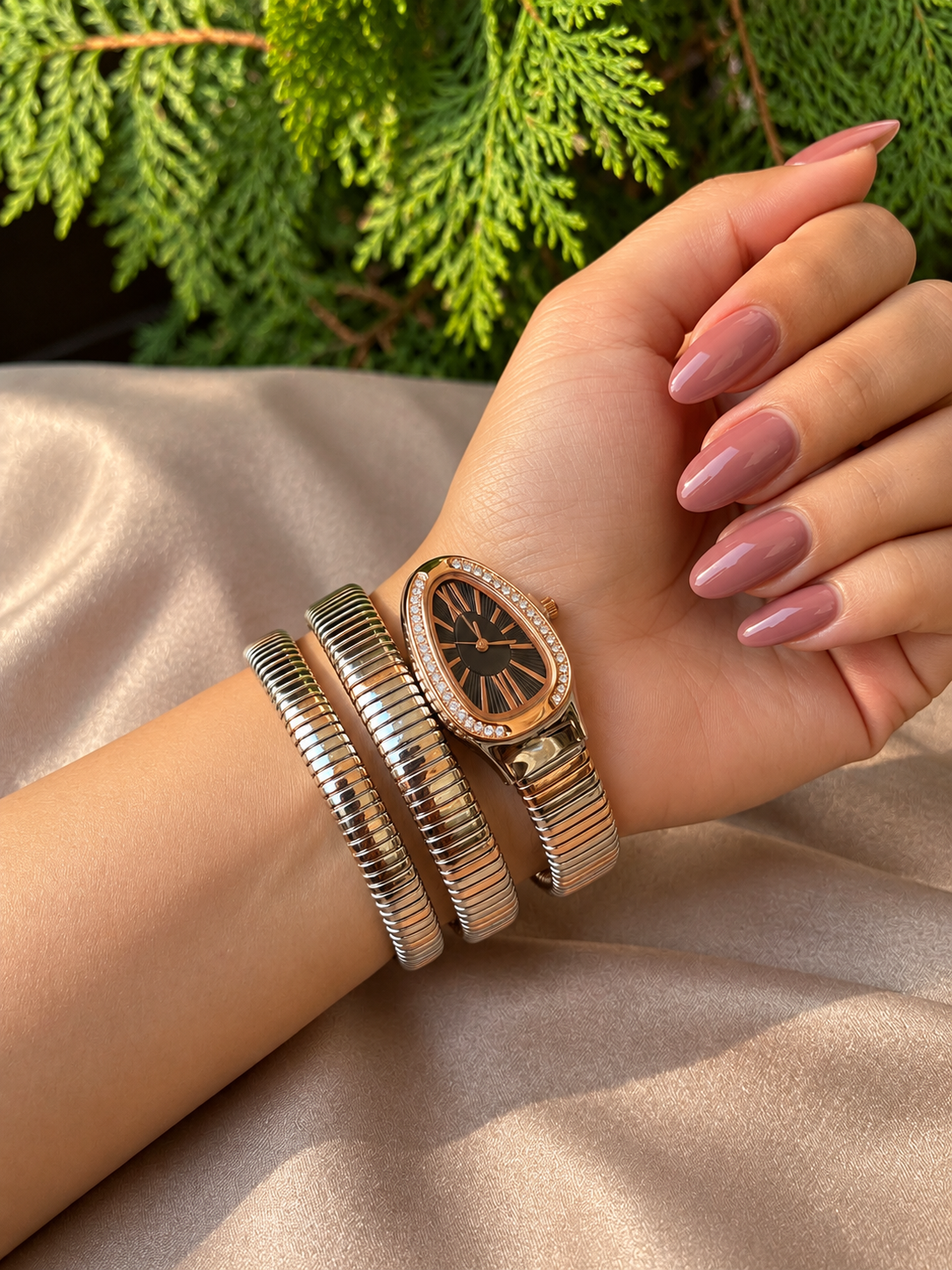 Black Dial Luxury Cuff Snake Watch