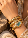 Emerald Green Dial Cuff Snake watch
