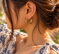 Golden Square Hoop Earrings
