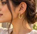 Golden Twisted Hoop Earrings