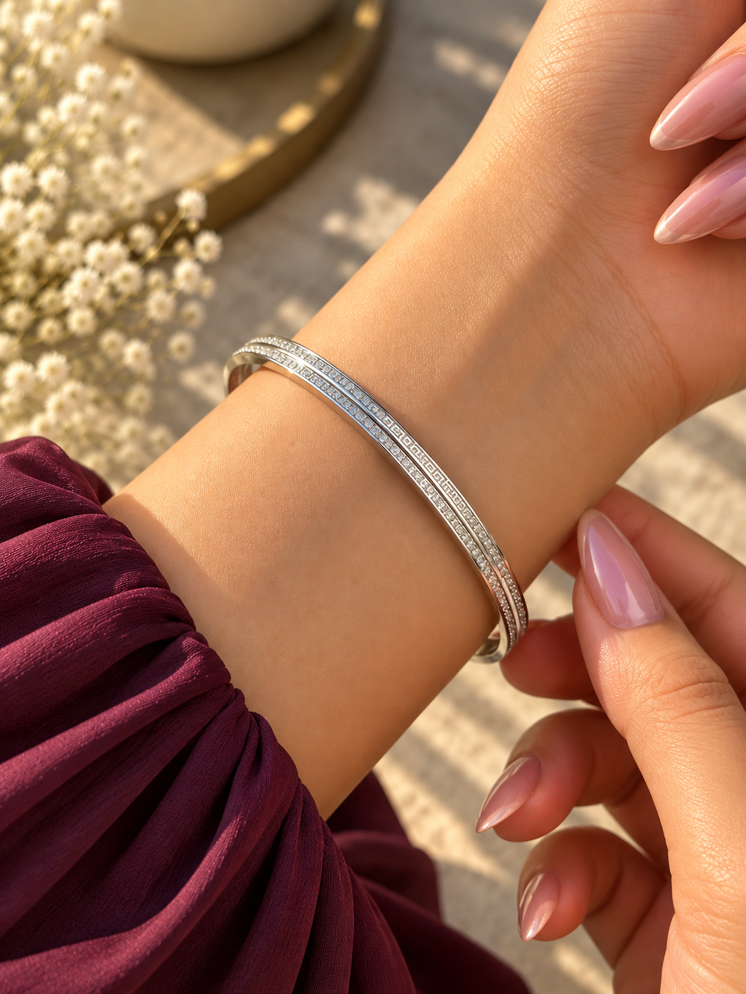 Elegant Silver Kada