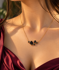 Black Gemstone Pendant Necklace 0011